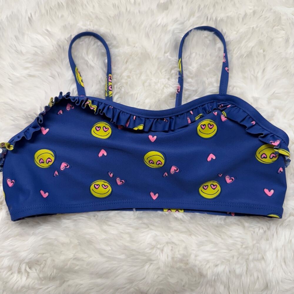 Gap Emoji Ruffle Bikini Swim Suit Bathing Top Sz LRG (10/11) 137-142cm, 2859